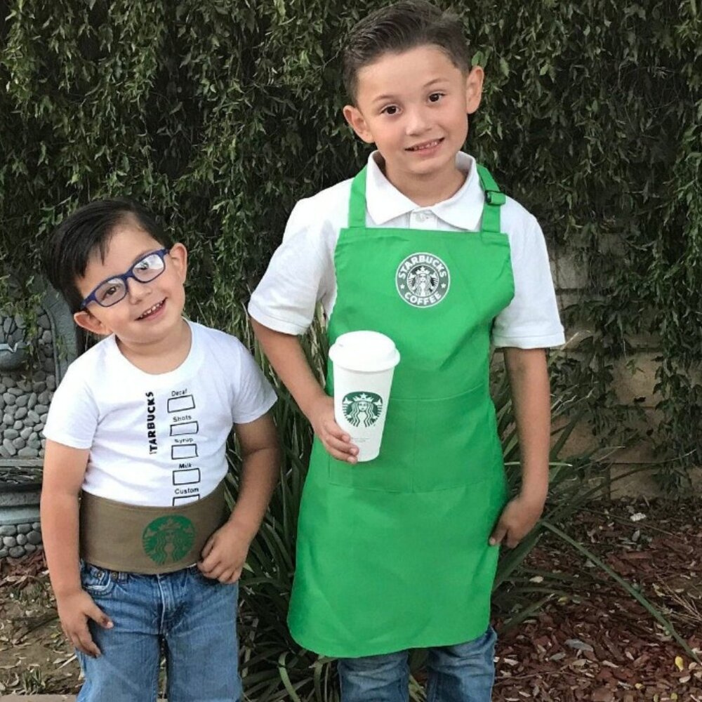 New child starbucks apron play pretend cooking chef baking crafts diy boy girl